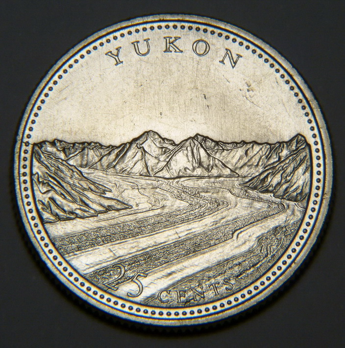 1992-Yukon-25-Cents-Nice-Rervers-Die-Crack